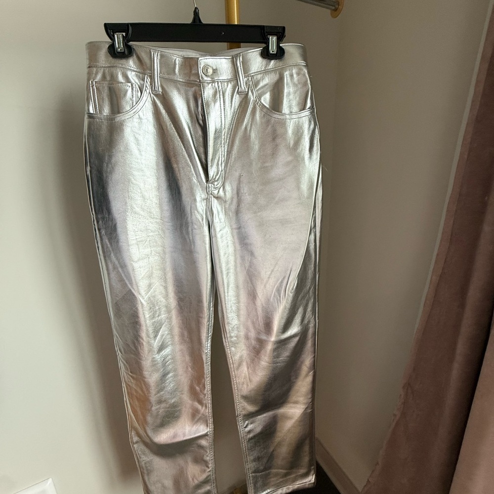 Abercrombie & Fitch Metallic Silver Pants